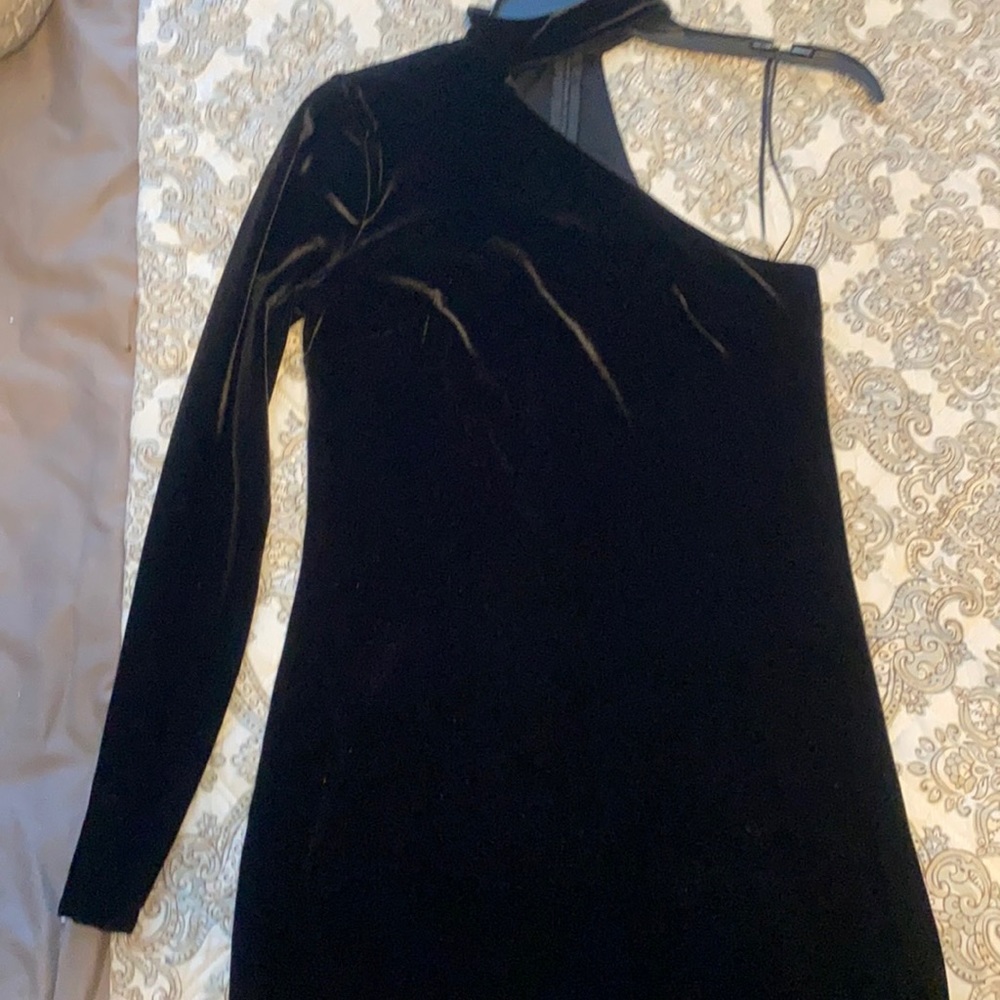 Black velvet dress